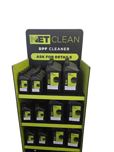 METClean On-Vehicle DPF Cleaning Fluid with Free Stand