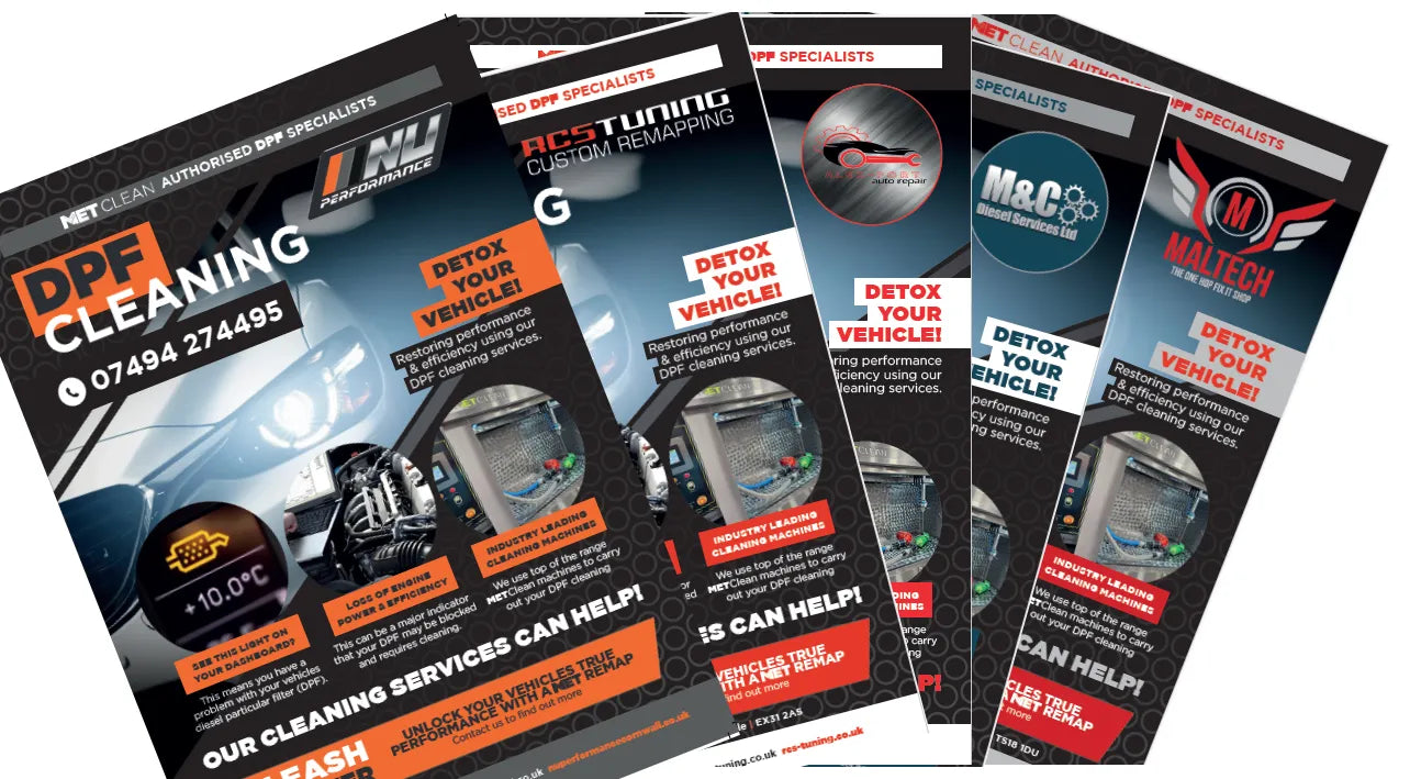 METClean DPF advertising Leaflets Custom 100